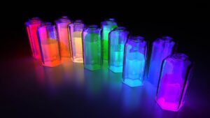 Fluorescent samples in bottles