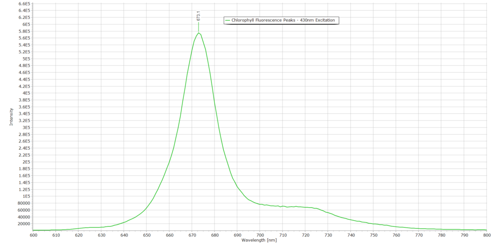 Chlorophyll fluorescecne with excitation at 430 nm